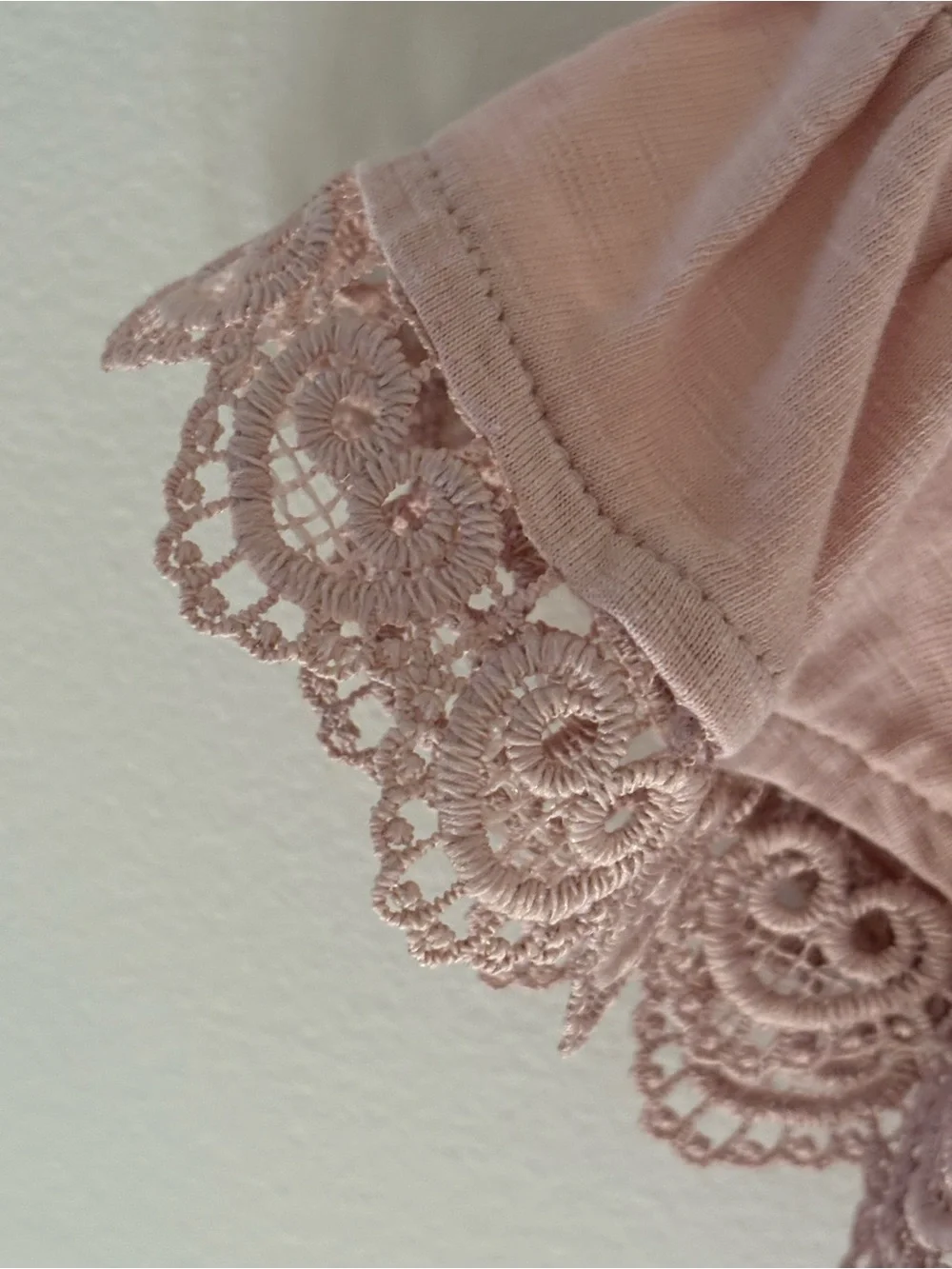 Girls' Pink Crocheted Lace-Trim Peplum Top Dusty Pink 2T